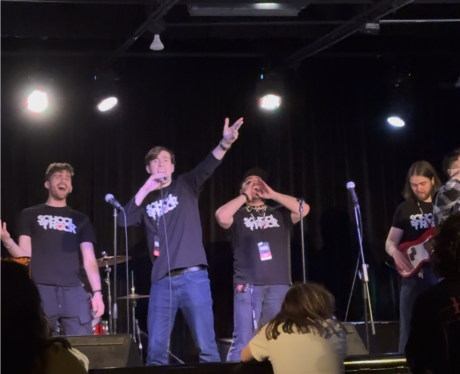 Matt performing with the School of Rock Staff Jam Baned